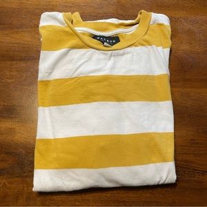 PacSun Light Gold Striped Long Sleeve Tee Shirt
